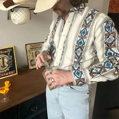 Long Sleeve Printed Western Shirt - Image 2