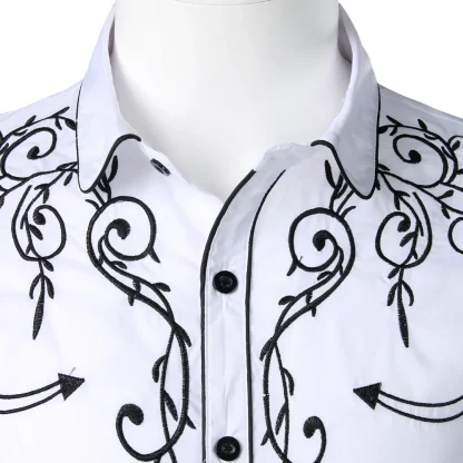 Elegant Embroidery Western Shirt - Image 5
