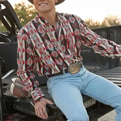 Men's Printed Western Shirts - Image 11
