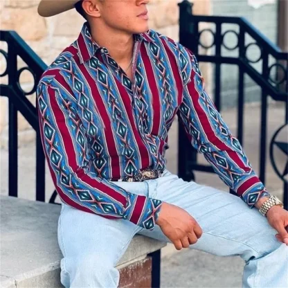 Men's Printed Western Shirts - Image 3