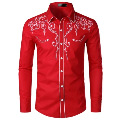 Elegant Embroidery Western Shirt - Image 2