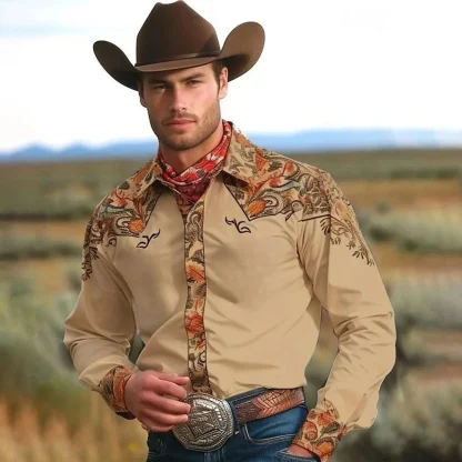Retro Printed Long Sleeve Shirts