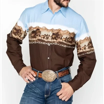 Men's Printed Western Shirts - Image 12