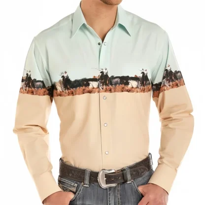 Men's Printed Western Shirts - Image 2