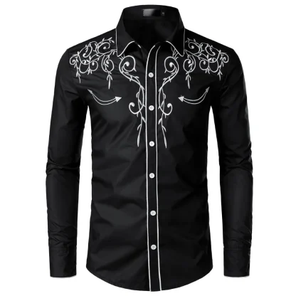 Elegant Embroidery Western Shirt