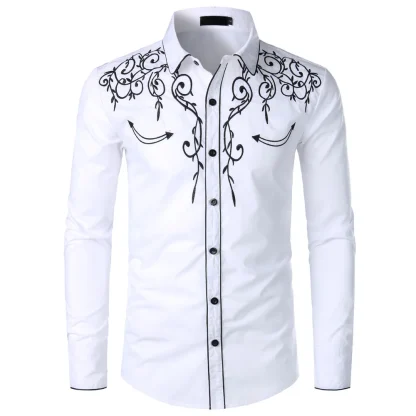 Elegant Embroidery Western Shirt - Image 4