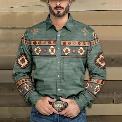 Men's Printed Western Shirts - Image 8