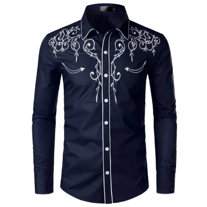 Elegant Embroidery Western Shirt - Image 8